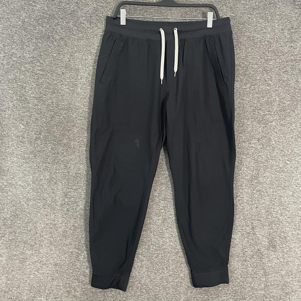 Vuori Meta Jogger Pants Mens XL Black Woven Zip Pockets V436 Athleisure